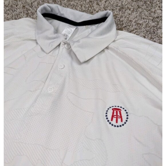 UNRL Golf Polo Shirt Mens XL White Camo Print Barstool Sports Performance - Picture 1 of 8